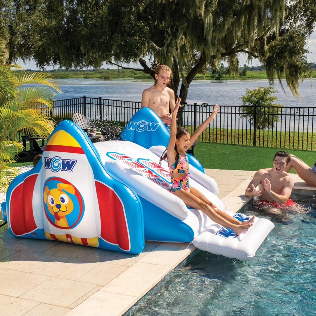 WOW Watersports Rocket Pool Slide with Built-In Sprinklers-3