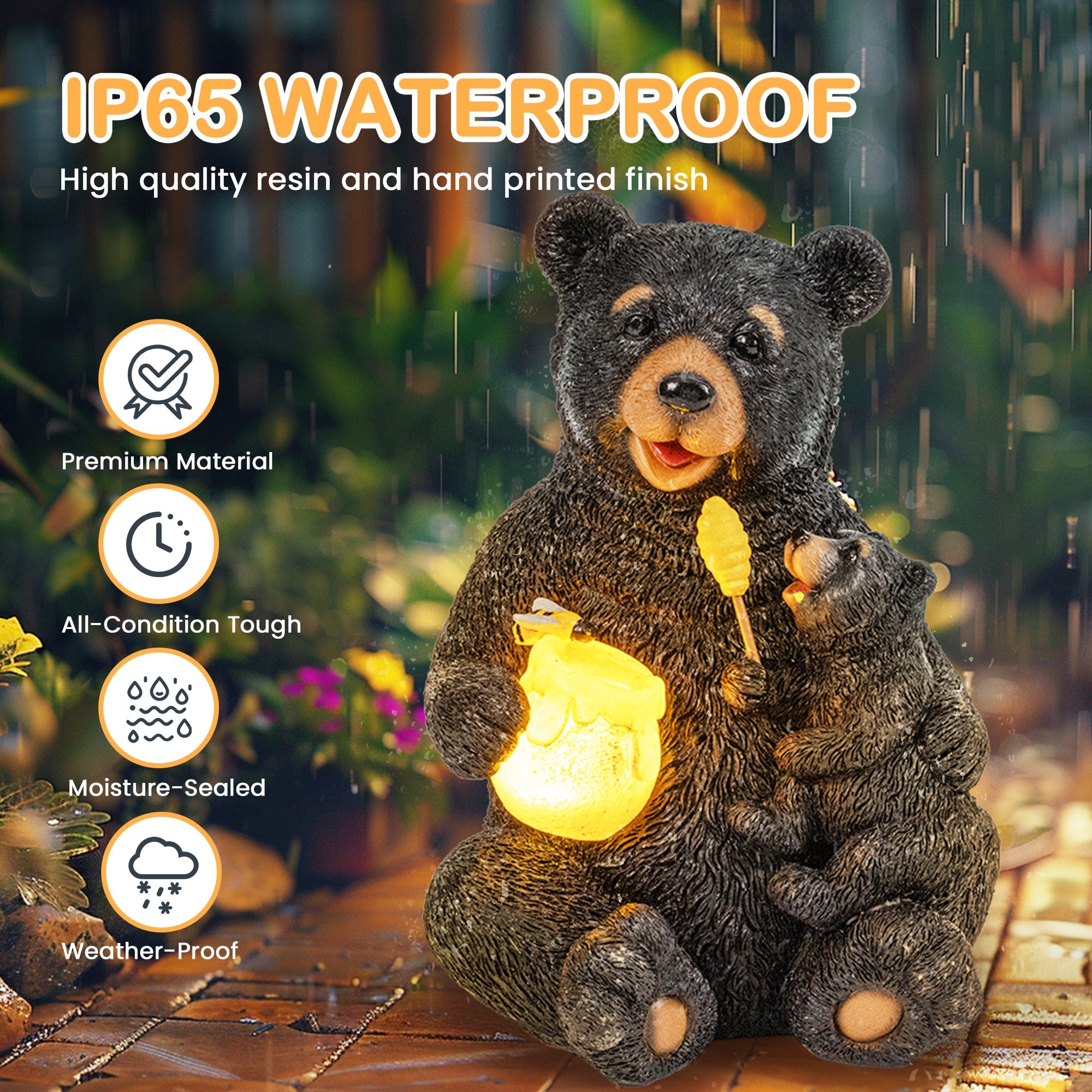 Gigalumi Solar Honey Bear Statue (1 Pack)
