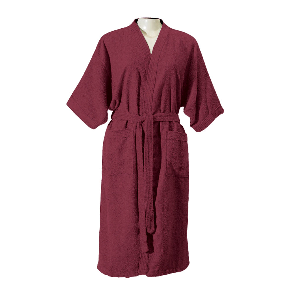 Adult Terry Cotton Bathrobe 39.4 x 21.3 in – 100% Cotton Soft Absorbent Robe One Size-5