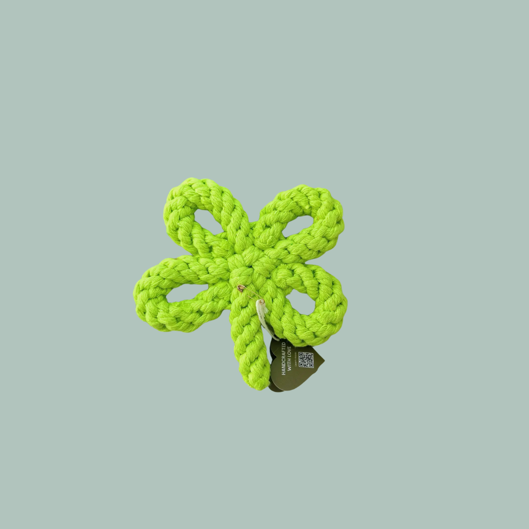 Handcraft Lucky Clover Macrame Dog Rope Toy
