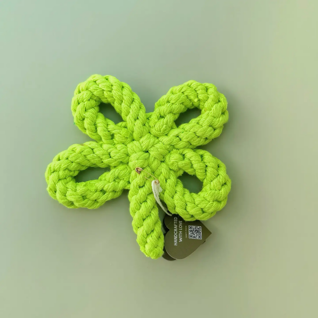 Handcraft Lucky Clover Macrame Dog Rope Toy