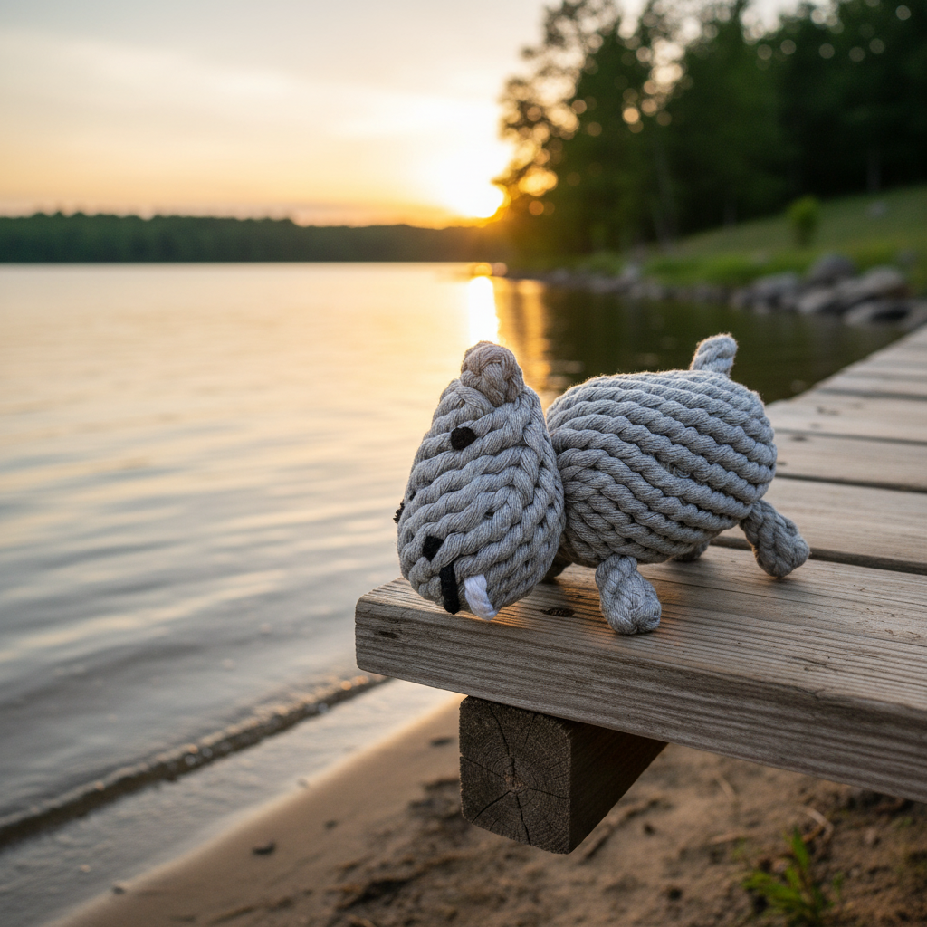 Large Gray Hippo Dog Rope Toys