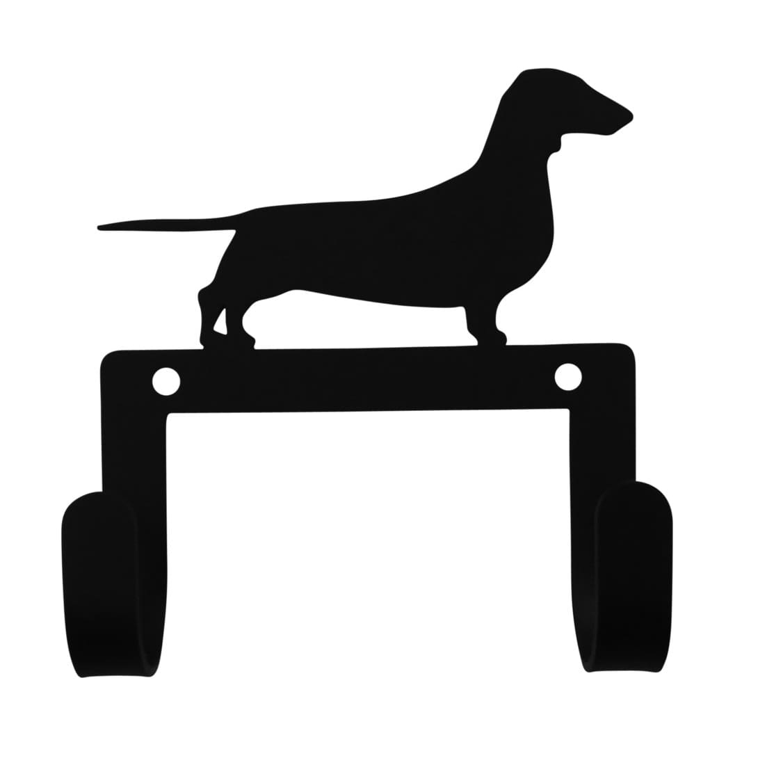 Wrought Iron Dachshund Dog Leash & Collar Wall Hook