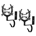 Wrought Iron Horse Shoe Curtain Rod & Shelf Brackets (pair)